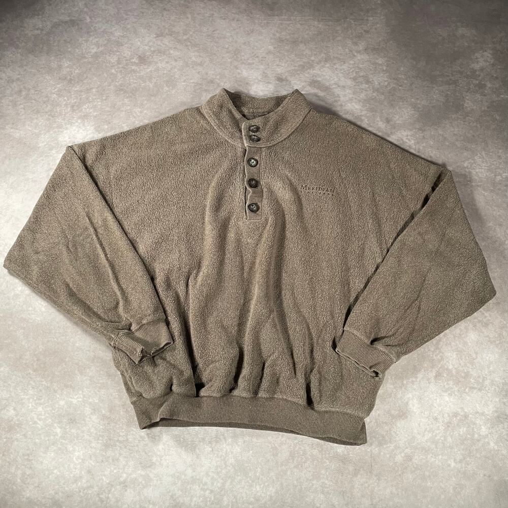 Vintage NeWear Brown Button Up Henley Sweater Men’s Large